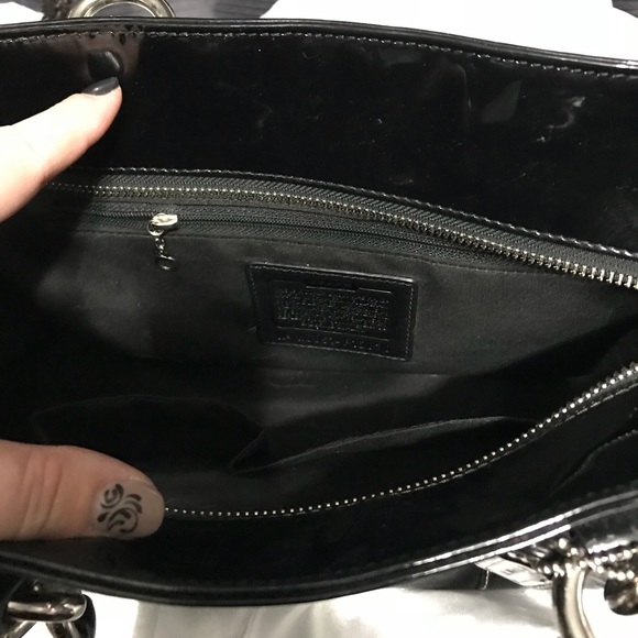 Patent black leather Coach purse - Picture 7 of 10